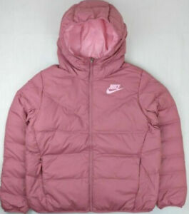 Nike Women's Down Fill Reversible Hooded Puffer Jacket Coat   Pink.   CU0282-614