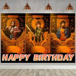 Póster de pancarta con telón de fondo decoraciones de fiesta de Percy Jackson regalo de cumpleaños para niños - Imagen 1 de 10