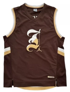 Vintage Air Jordan Jersey Mens L Brown Jumpman Y2K Michael Jordan 23 Stitched - Picture 1 of 15