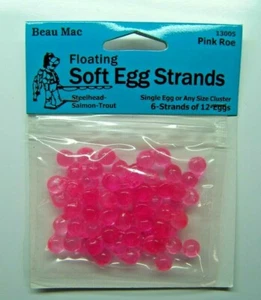 Beau Mac Flotante Hebras de Huevos Racimo Hueva Rosa Cabeza de Acero Salmón Trucha #13005 - Imagen 1 de 2
