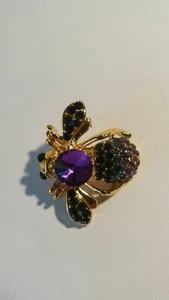 Spilla insetti vintage con cristalli usata - Foto 1 di 5