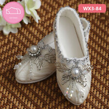 1/3 BJD Shoes Embroidered Antique Cloth Shoes Lace Imitation Pearl Deco SD Doll