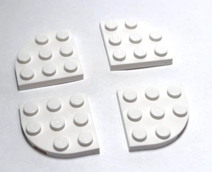 Lego-Menge 4-weiß, Platte runde Ecke 3 x 3 - Bild 1 von 1