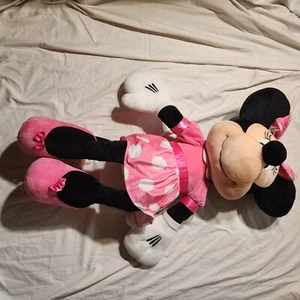 Disney Minnie Mouse Plush Stuffed Animal Toy Pink Polka Dot Dress Large - Picture 1 of 4