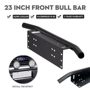 Bumper License Number Plate Holder Bar LED Spot Light Bar Mounting Bracket Frame - Picture 1 of 10