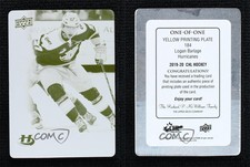2019-20 Upper Deck CHL Printing Plate Yellow 1/1 Logan Barlage #184