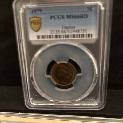 1879 Indian Cent MS66RD PCGS - Key Date- Must Have Coin! - Image 1 of 2