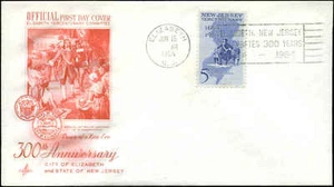 US FDC #1247 Red Artcraft Severe #2C4 Cachet Unofficial Elizabeth Slogan Cancel - Picture 1 of 1
