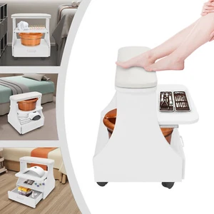 Portable Nail Foot Cart Esthetician Trolley Salon Manicure Pedicure Foot Stool - Bild 1 von 20