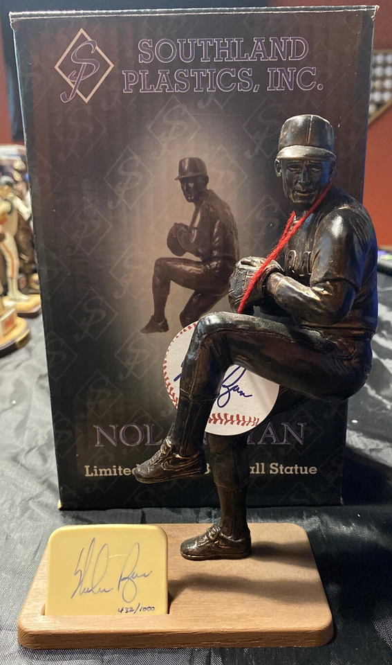 Nolan Ryan Texas Rangers Limited Edition Signed Statue Southland Plastics Bronze - Image 1 of 1