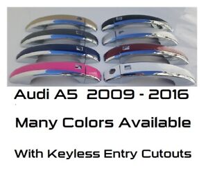 Custom Color & Chrome Door Handle Overlays 2009 - 2016 Audi A5 YOU PICK COLOR