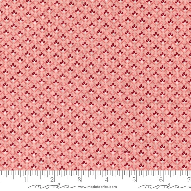 Hollyhocks and Roses Trellis Pink by Bunny Hill Designs for Moda 1/2 Yard - Image 1 of 1