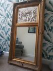 Stunning Rare Gilded Mirror With Marble Carved Tablet after Francois Duquesnoy 