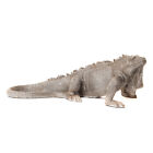 Iguane argenté 39 cm résine  38.5x19.5 cm