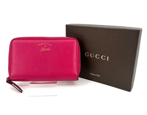 GUCCI Long Wallet Leather Pink Zip Around Geldbörse Authentic - Bild 1 von 18