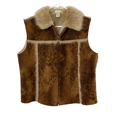 Chaleco de Colección Lisa International Imitación Gamuza y Piel Sintética Estampado Animal Grande con Cremallera Foto 1 de 4