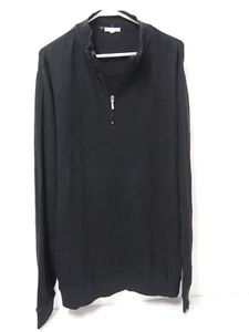 Peter Millar Herren Pullover 2XL 1/4 Reißverschluss Schwarz Pulli Struktur Baumwolle - Bild 1 von 4