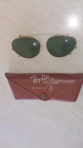 Vintage Ray-Ban "Ray-Lite" Bausch & Lomb Clip-On Sunglasses W/Case Very Nice - Picture 1 of 6