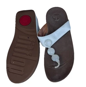 Fitflop Womens 9 White Stone Thong Sandals - Picture 1 of 1