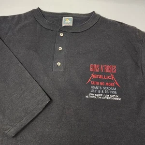 Guns N' Roses Metallica Faith No More Single Stitch USA NJ 92 Tour Crew Shirt XL - Picture 1 of 14