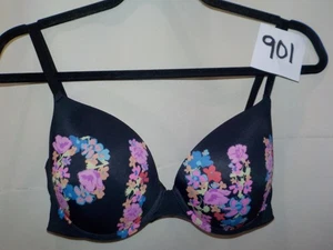 PINK Victoria's Secret Push-Up T-Shirt-BH mit Bügel vollflächig schwarz Gr. 36C - Bild 1 von 2