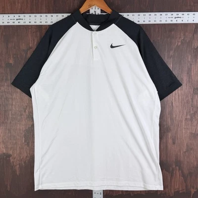 Nike Golf Zonal Cooling Polo Cuello Hoja Ventilado 833079 Blanco Negro 2XL Foto 1 de 4