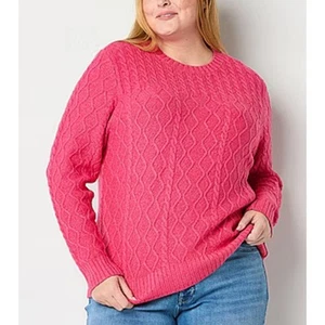 St johns bay cable knit sweater womens XL preppy cozy soft warm academia comfy - Picture 1 of 7