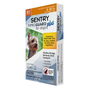 SENTRY PET CARE Sentry 3 Count Plus for Dogs Squeeze-On, 5-22-lbs - Picture 1 of 6