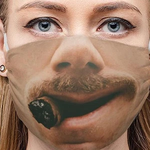 Protective Mask Funny Face Mouth Cosplay Party Half Mask Outdoor Accessory - Picture 1 of 24