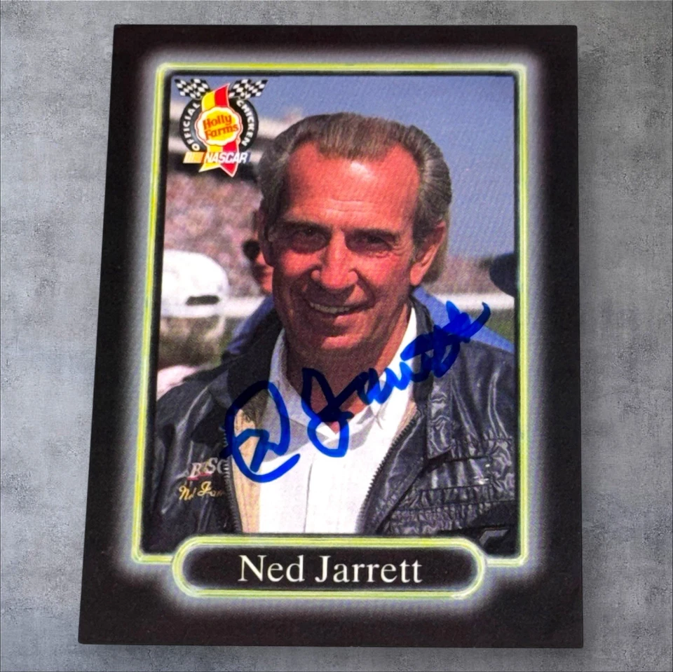Ned Jarrett 1990 MAXX HOLLY FARMS VINTAGE autographed NASCAR HALL OF FAMER  card - Image 1 of 1