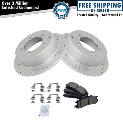 Ceramic Brake Pad & Drilled & Slotted Coated Rotor Rear Kit for Eclipse - Image 1 of 4