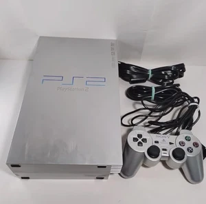 PS2 SCPH-50000 TSS Satin Silver Console w/ Controller, Power Cable Tested Rank B - Picture 1 of 5