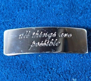 KEEP Collective Key Charm Say Something Bar ALL THINGS ARE POSSIBLE Silver - Picture 1 of 2