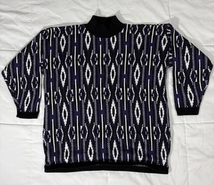 Vtg 90s JC & Louis New York Acrylic Sweater Fits Adult Large Purple Coogi Style - Picture 1 of 12