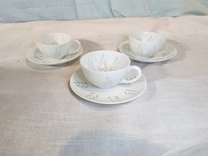 ARABIA FINLAND/FH KJELLBERG "Rice" Demitasse Cups & Saucers, Set of 4 NICE! - Picture 1 of 19