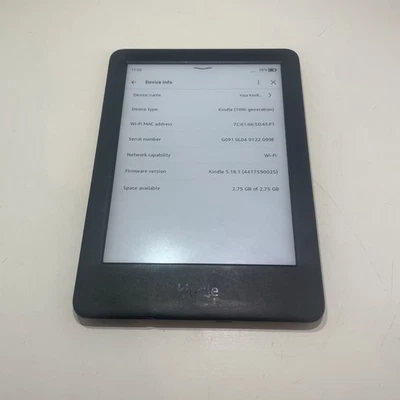 Amazon Kindle 10 (aka Basic 3) 10th Gen, 6-inch eReader, Model J9G29R, 4GB Black - Image 1 of 4