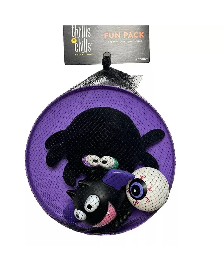 Игрушки для собак подарочная упаковка, НОВЫЕ, веселые плюшевые и виниловые игрушки и диски/фрисби острые ощущения и озноб - Изображение 1 из 1