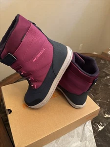 Merrell Snow WTRPF Berry Winter Snow Boots Purple Girls Size 7 - Picture 1 of 9