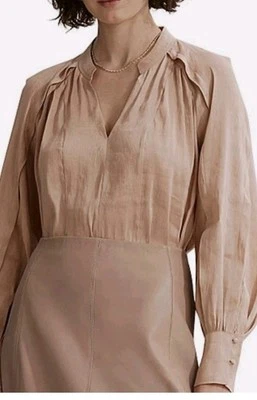 Country Road Silk Linen Blouse Shirt Top  Size AU 10 Statement Event   - Image 1 of 4