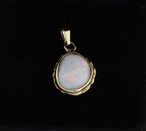 Anhänger nur 14k Gelbgold natürlicher Opal Anhänger 1" x 1/2" - Bild 1 von 7