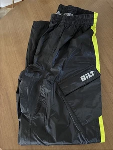 Bilt Motorcycle Rain Pants Men’s Size Med (fits Women’s Size Lg) Black/yellow - Picture 1 of 10