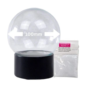 100mm Bastelset Polyresin Sockel schwarz rund mit DIY-Schneekugel - 1 x Schnee - Bild 1 von 6
