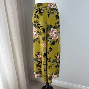 Willow Tree Green Floral Pants Size 14 L Wide Leg Womens Comfort Dressy - Picture 1 of 8