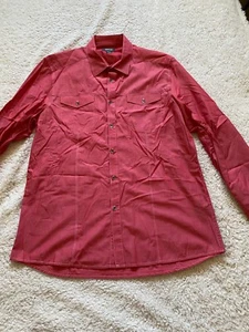 Kenneth Cole Reaction Men Size L Coral Long Sleeve Pockets Shirt (A5) - Picture 1 of 8
