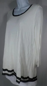 Blusa túnica JOEFFER CAOC para mujer negra marfil talla M ($335) - Imagen 1 de 7