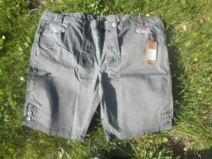 Short tyrolien coton gris délavé brodé feuilles Johann POPKEN w54 64 21SH11 - Imagen 1 de 12