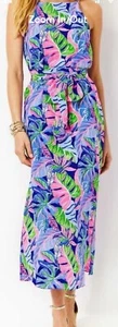 Lilly Pulitzer Joannah 'Blue Grotto Beleaf In Yourself Midi Dress 8 MSRP 358 - Picture 1 of 9