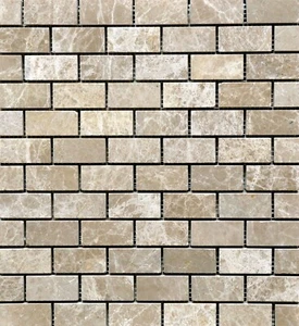 Emperador Light 1"x2" Polished Marble Mosaic Tile Wall Backsplash Floor Kitchen - Picture 1 of 3