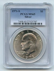 1971 S $1 Silver Ike Eisenhower Dollar PCGS MS65 - Picture 1 of 1