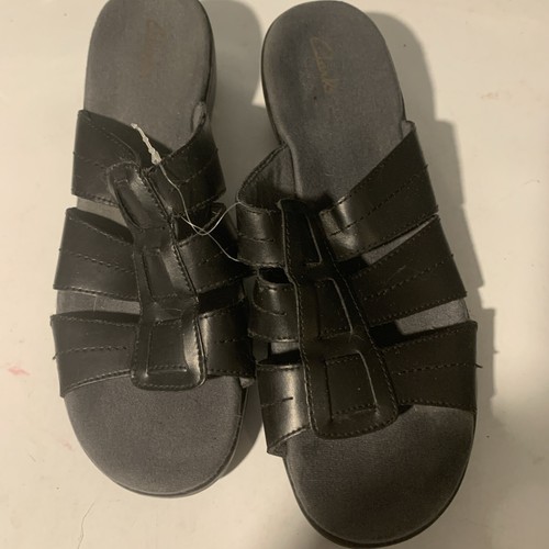 Sandali Clarks in pelle nera taglia 9